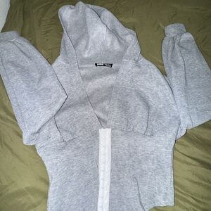 Gray corset hoodie
